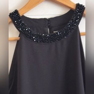 Banana Republic halter top Elegant Black Beaded Neckline Top